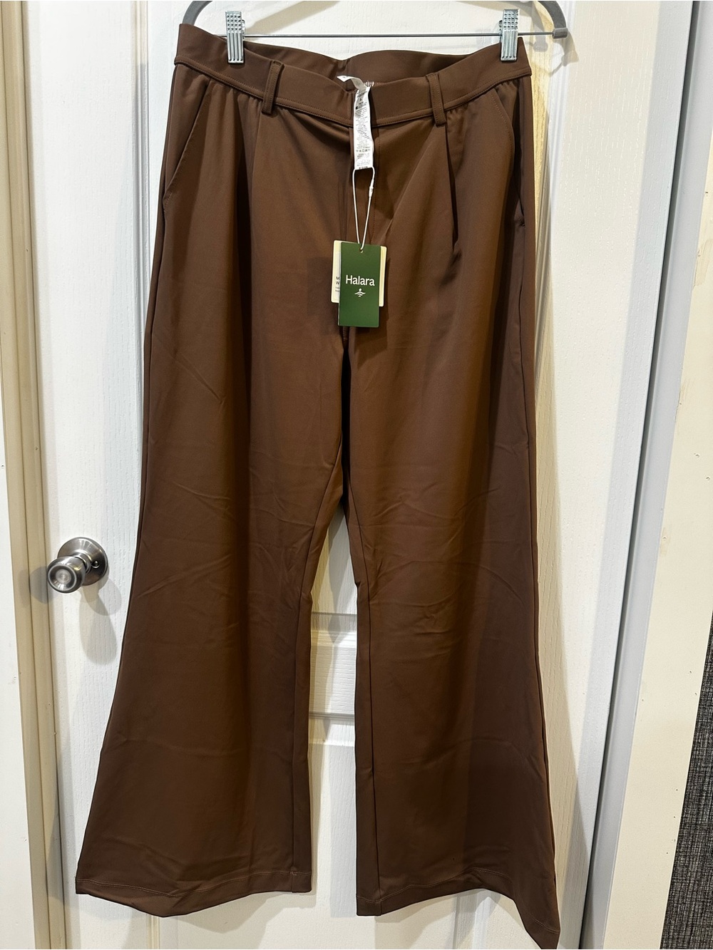 HALARA Chocolate Brown Wide-Leg Dress Pants